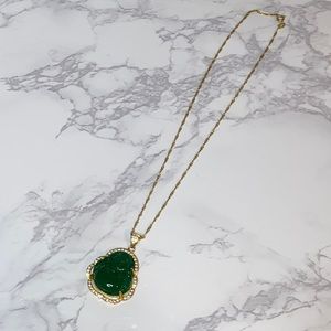 Green Buddha pendent necklace